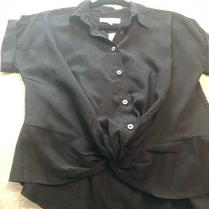 NWT Lou & Grey Black twist knot blouse